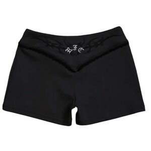 Civil Regime Roses Stamp Pookies V Shape Shorts Vintage Black Small